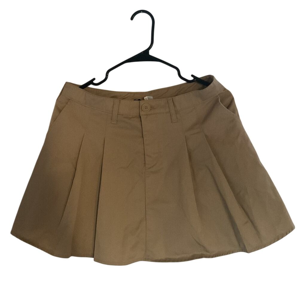 H&M Khaki Pleated Mini Skirt | Preppy School Girl Style | Size M